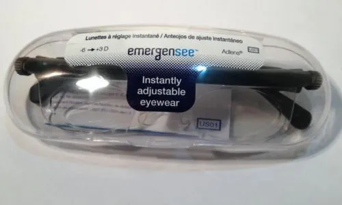 Adlens Emergensee EMERGENCY Adjustable Eyeglasses Black -Fluid Variable Lens New