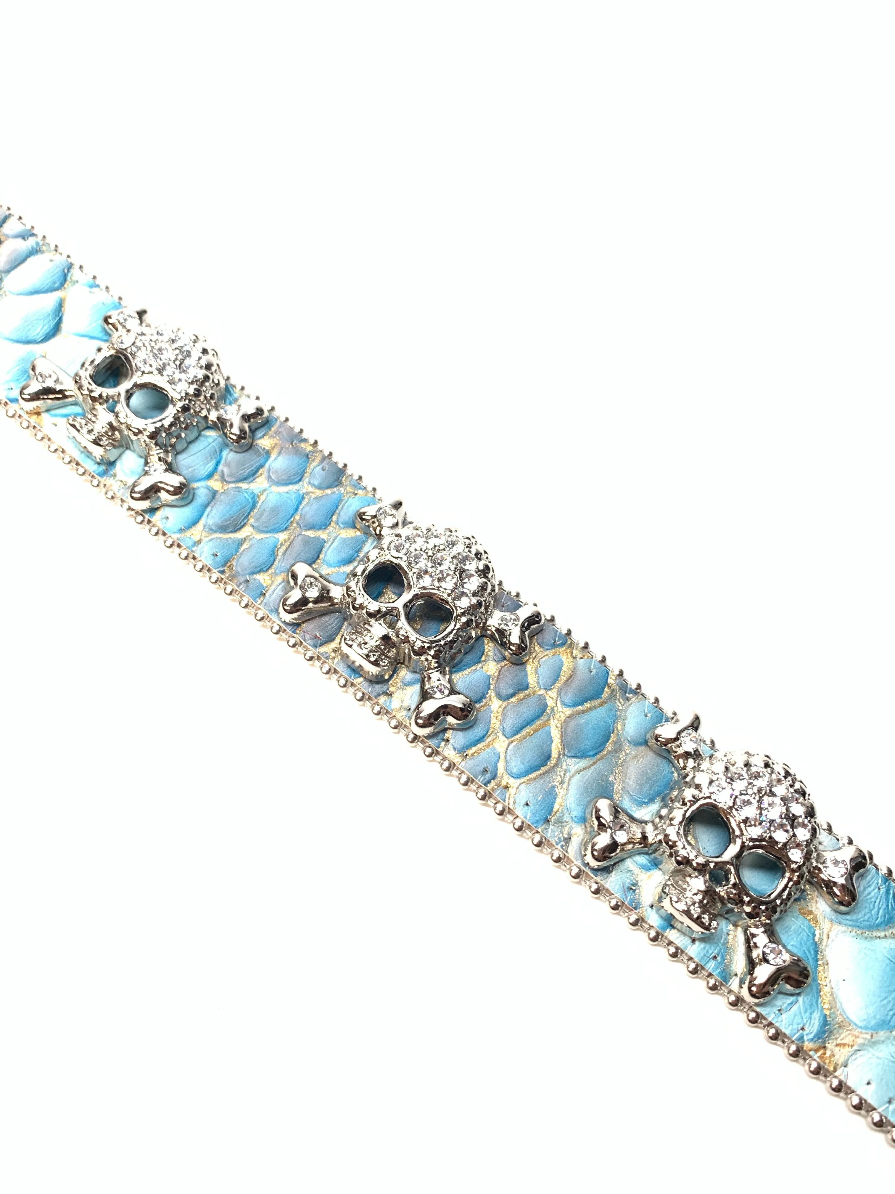b.b. Simon 'Sky Pirarucu Skull' Crystal Belt