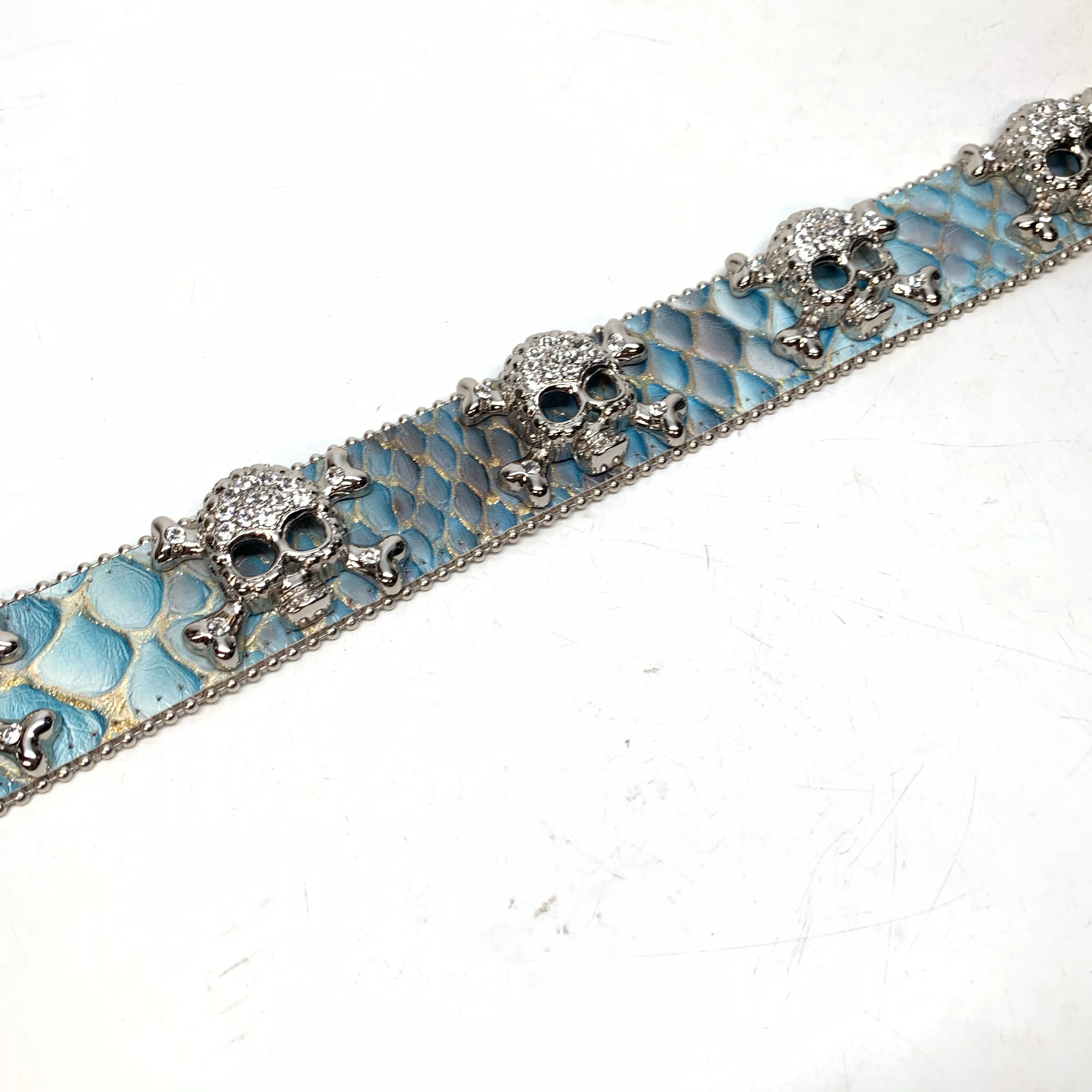 b.b. Simon 'Sky Pirarucu Skull' Crystal Belt