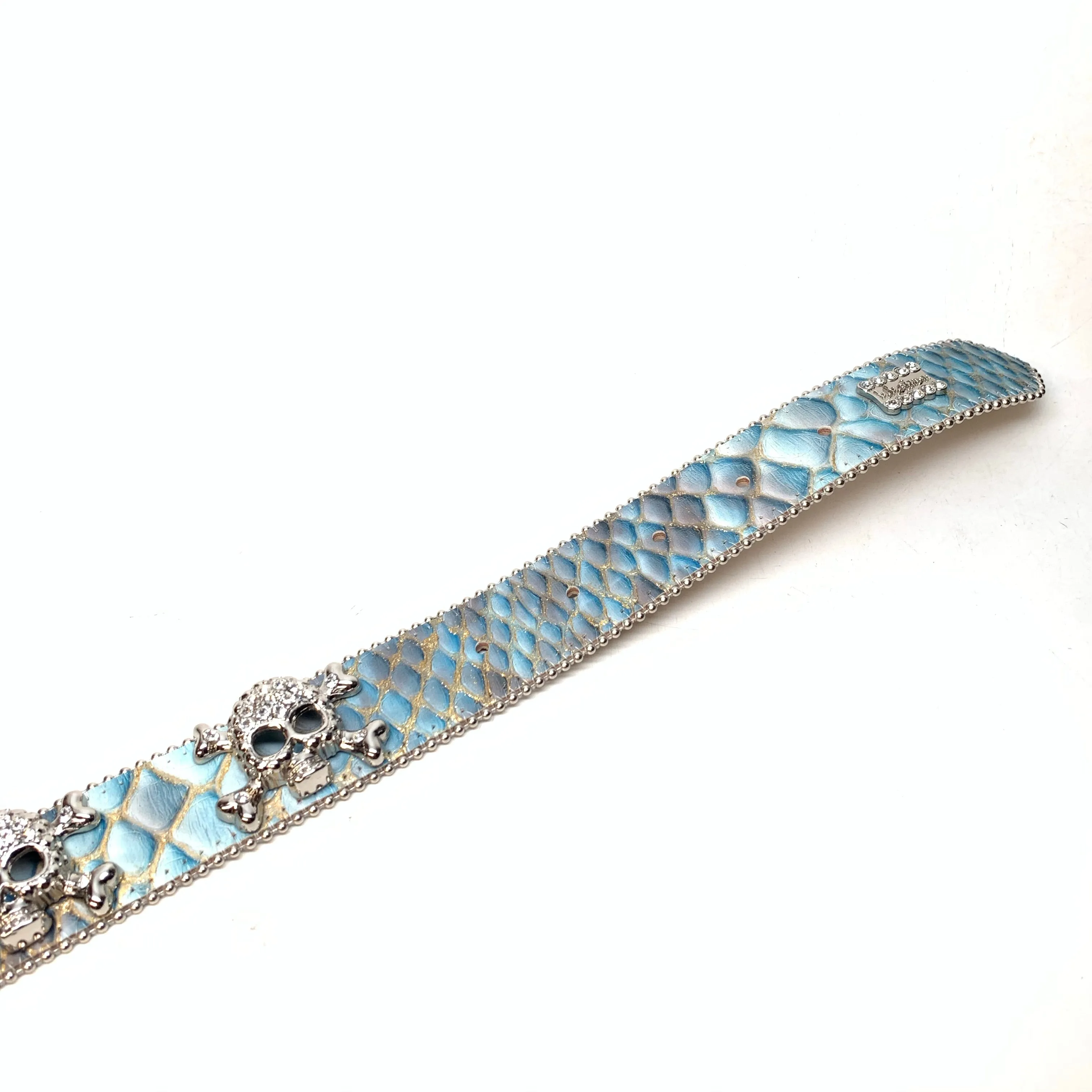 b.b. Simon 'Sky Pirarucu Skull' Crystal Belt