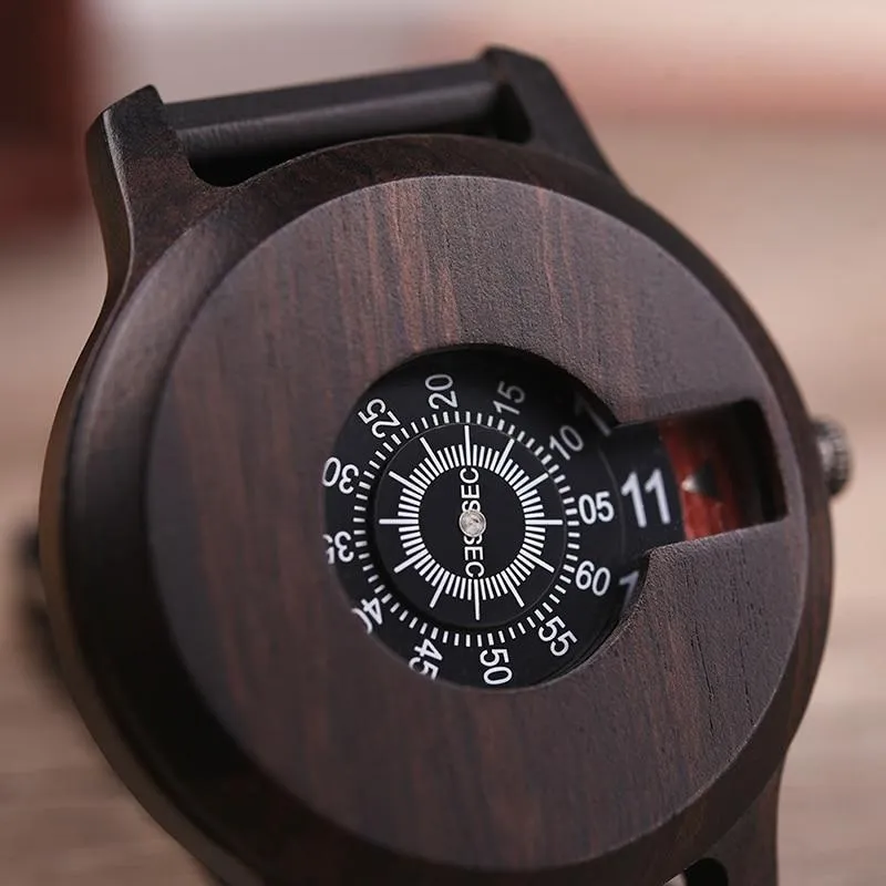 BBWood™ Men's Genuine Wooden Casual Fashion Quartz Ebony Wrist Wood Watch