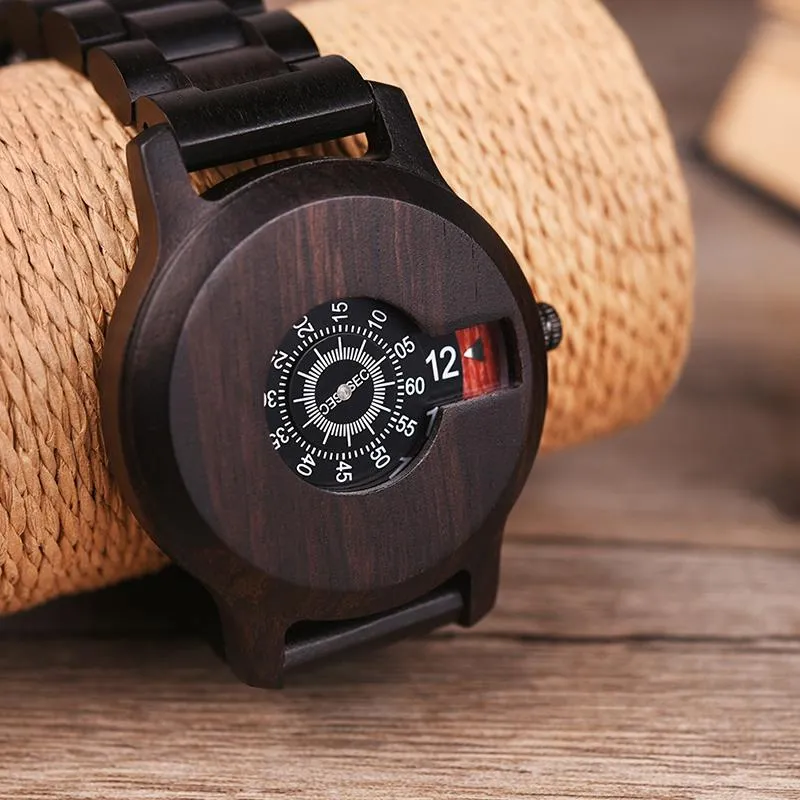 BBWood™ Men's Genuine Wooden Casual Fashion Quartz Ebony Wrist Wood Watch