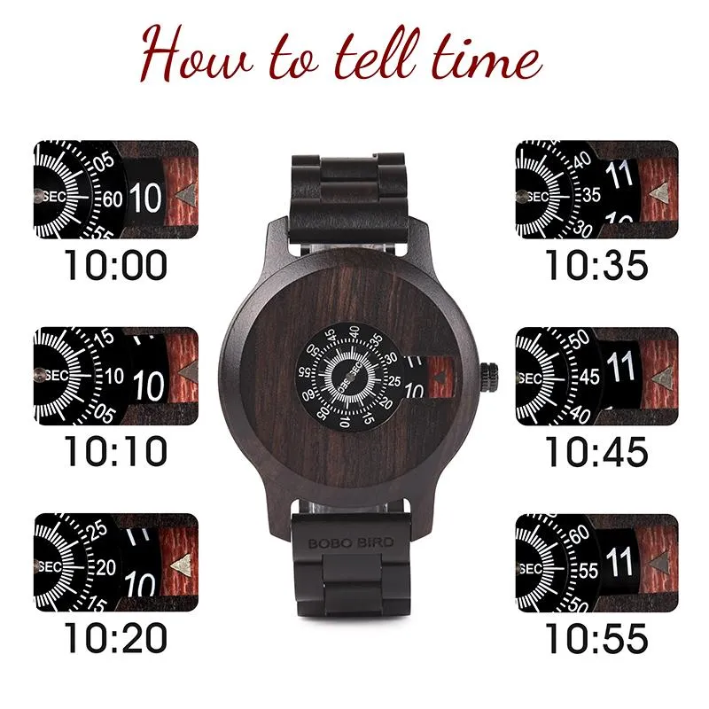 BBWood™ Men's Genuine Wooden Casual Fashion Quartz Ebony Wrist Wood Watch