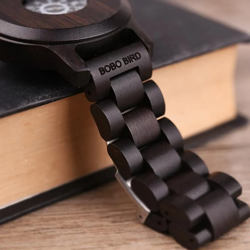BBWood™ Men's Genuine Wooden Casual Fashion Quartz Ebony Wrist Wood Watch