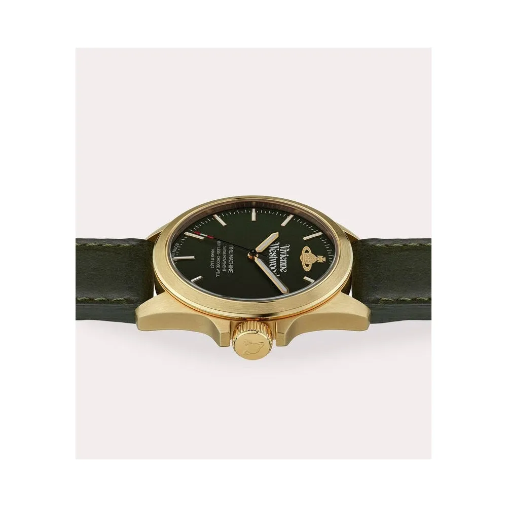 Camden Lock Gents Watch - Green/Gold - VV063GRGD