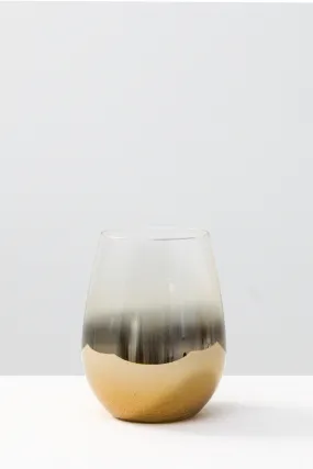 Stylish Stemless Wine Glass in Metallic Gold