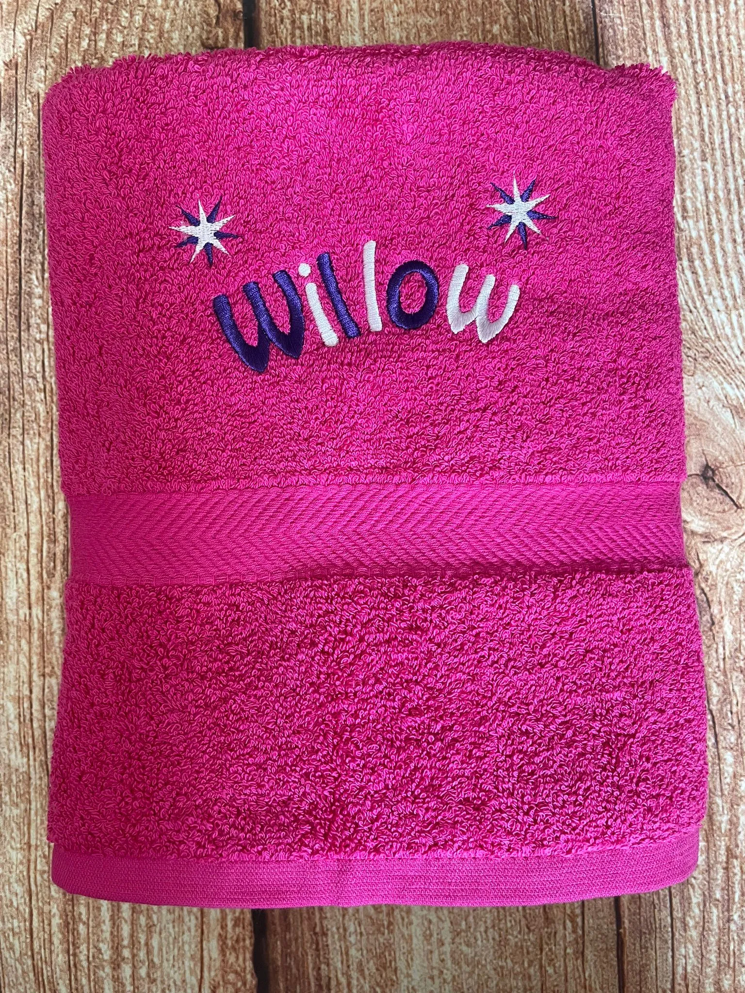 Embroidered Personalised Swimming or Sports Towel.  Ideal kids gift // Stars
