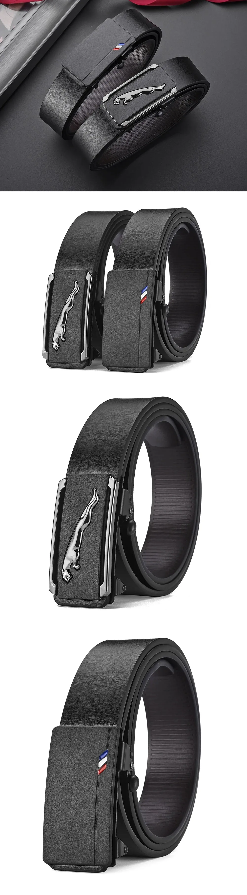 Fashion Business Men'S Belt Genuine Luxury Brand Belt Automatic Buckle Belt PU Leather Soft Belt With Cargo Pants Jeans Belt