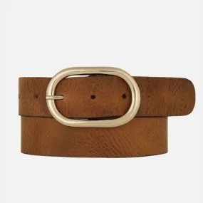 Luxe Leather Belt with Oval Buckle