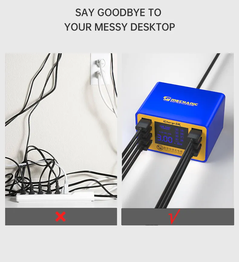 Mechanic iCharge 8M 8 Ports USB Fast Charger Station QC 3.0 Wireless Charging Hub