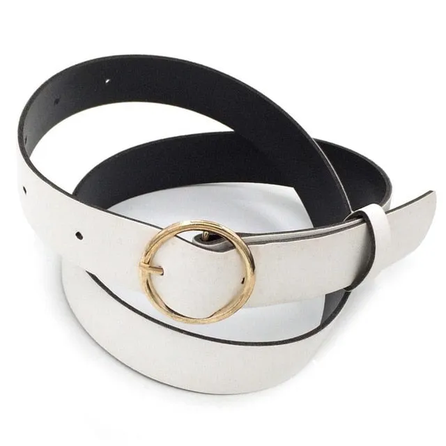 None Round Women Solid Fashion Buckle Waist Casual Shape Belt Riem Cinto Feminino Ceinture Femme Cinturon Mujer Harajuku Cinto
