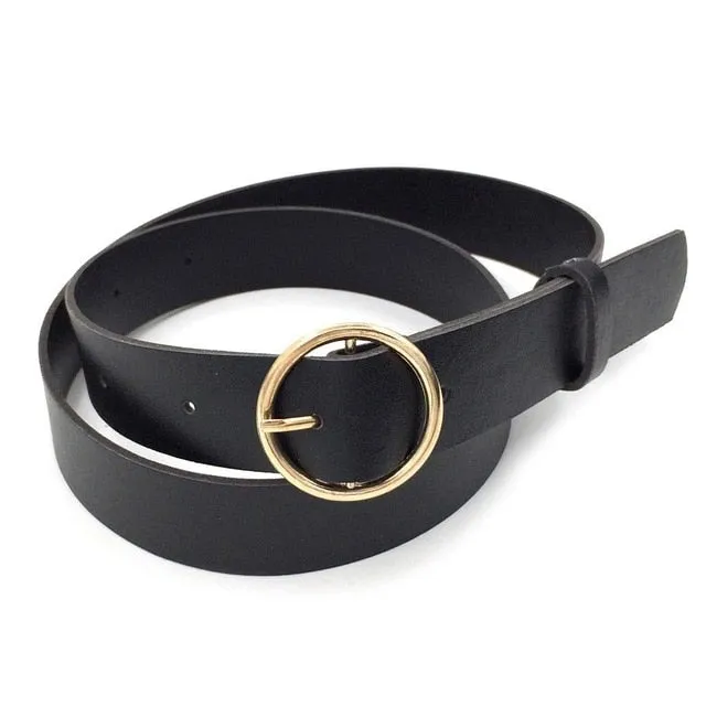 None Round Women Solid Fashion Buckle Waist Casual Shape Belt Riem Cinto Feminino Ceinture Femme Cinturon Mujer Harajuku Cinto