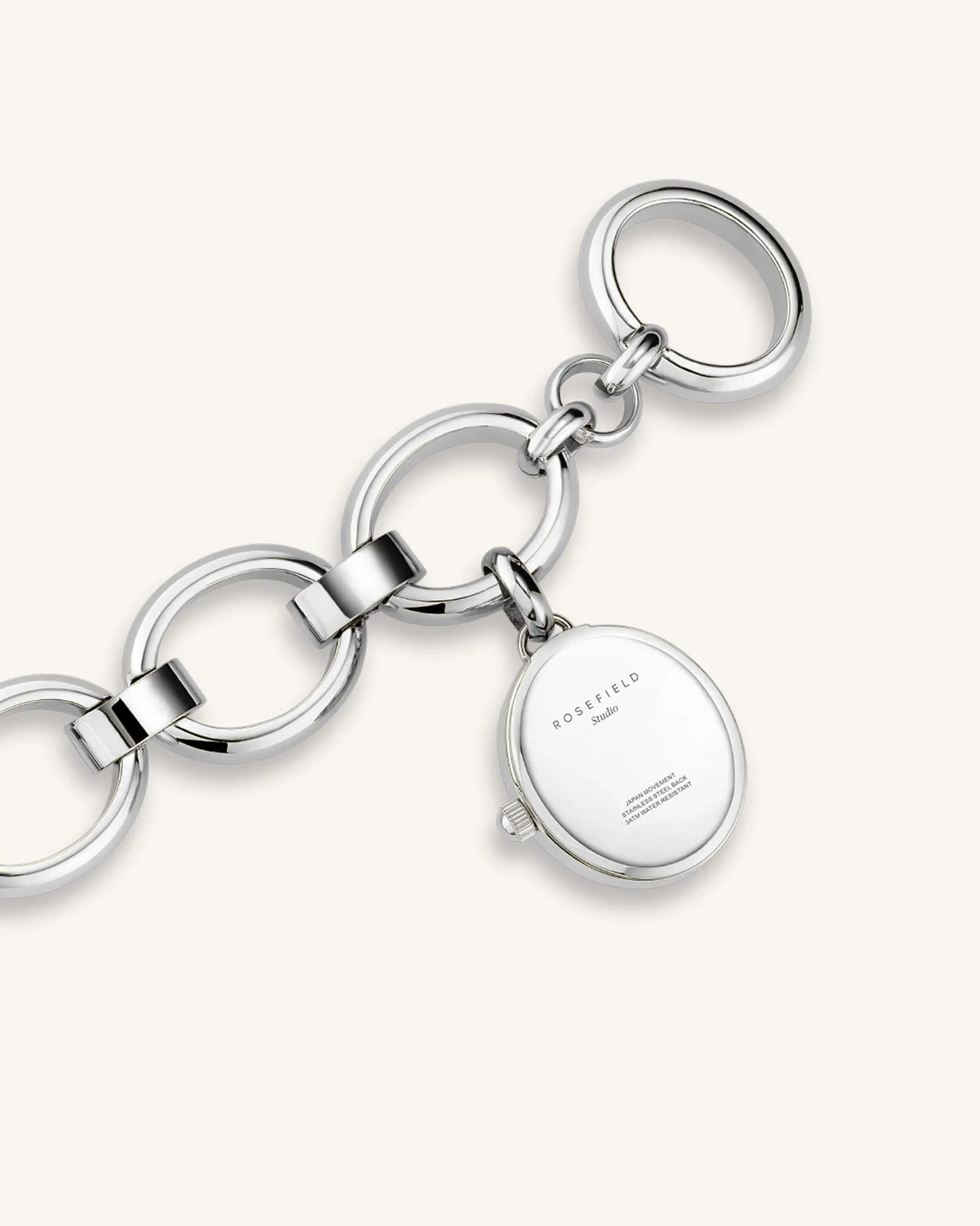 Sterling Silver Oval Charm Chain Necklace - Elegant & Stylish Jewelry