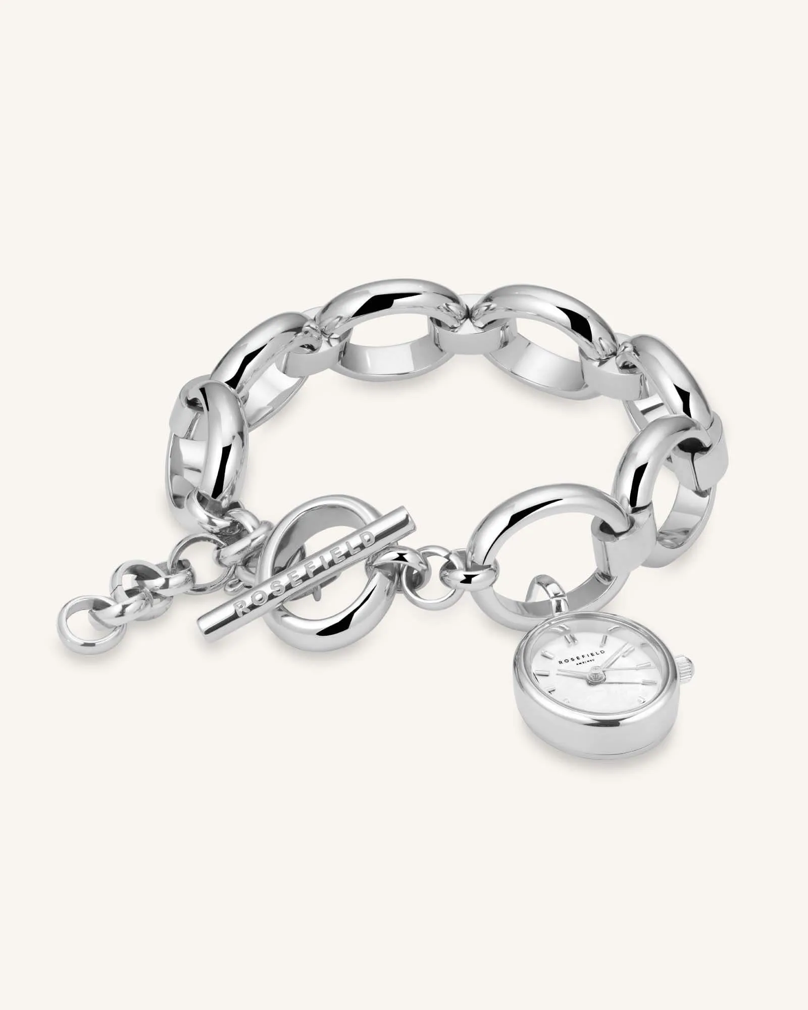 Sterling Silver Oval Charm Chain Necklace - Elegant & Stylish Jewelry