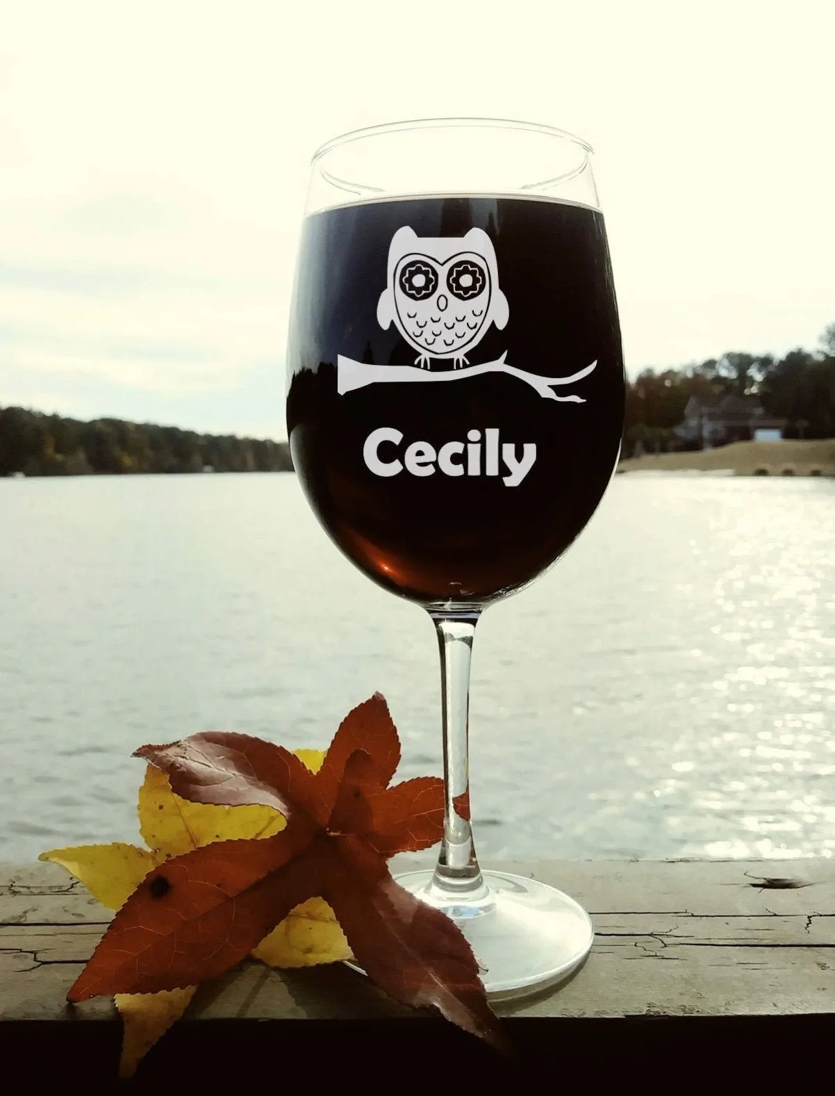 Owl Wine Glass