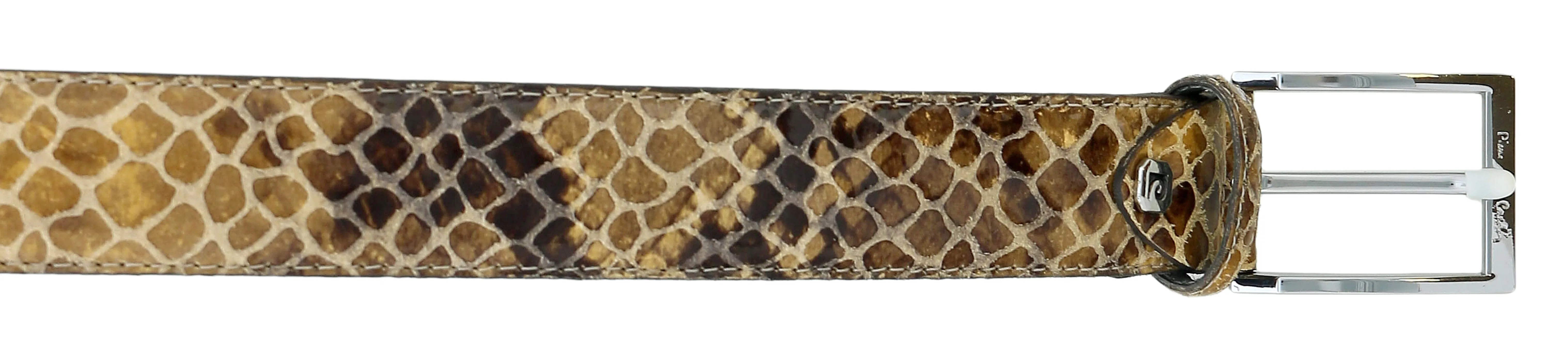 Pierre Cardin Camel Python Embossed Classic D-Ring Adjustable Belt Adjustable Mens Belt-