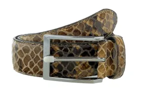 Pierre Cardin Camel Python Embossed Classic D-Ring Adjustable Belt Adjustable Mens Belt-