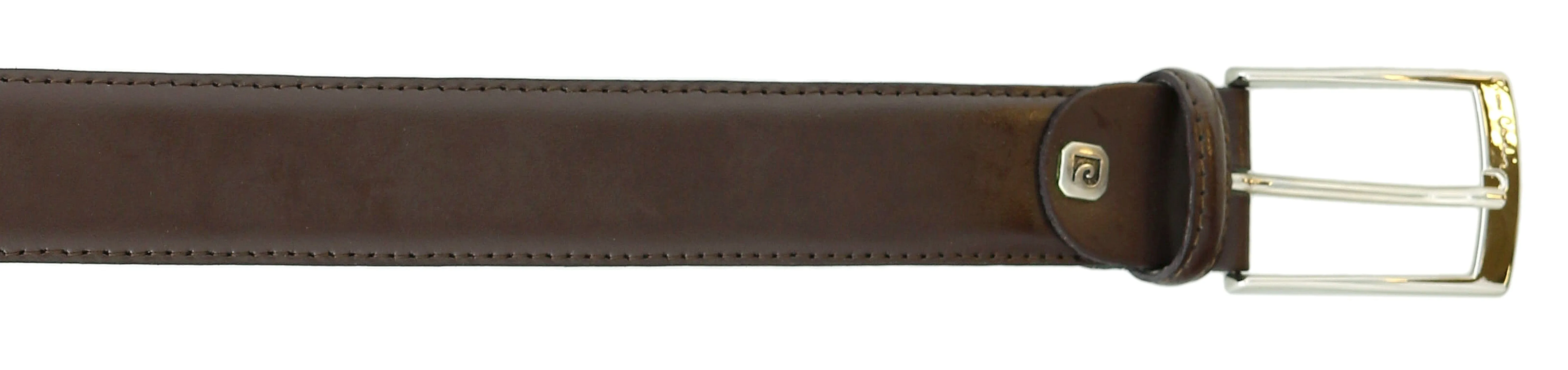Pierre Cardin Dark Brown Classic Silver D-Ring Adjustable Belt Adjustable Mens Belt-
