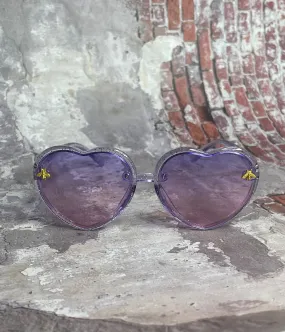 Purple Glitter Gradient Polarized Heart Shaped Sunglasses