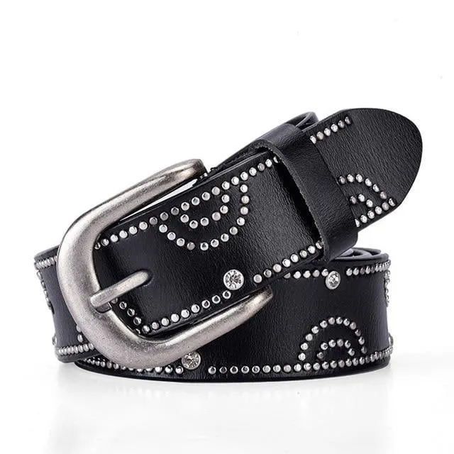 Riveted Leather Fashion Studded Belts