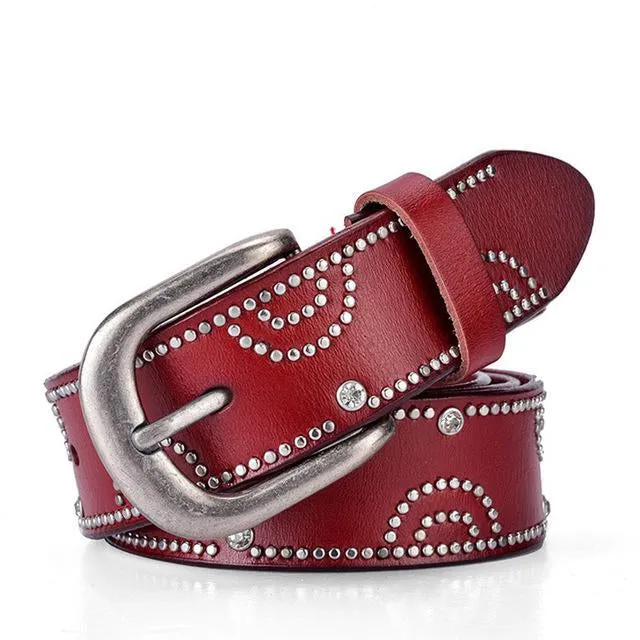 Riveted Leather Fashion Studded Belts