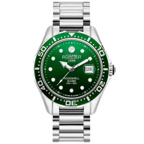Roamer Rockshell Scuba | Green Dial | Stainless Steel Bracelet 220858 41 75 50
