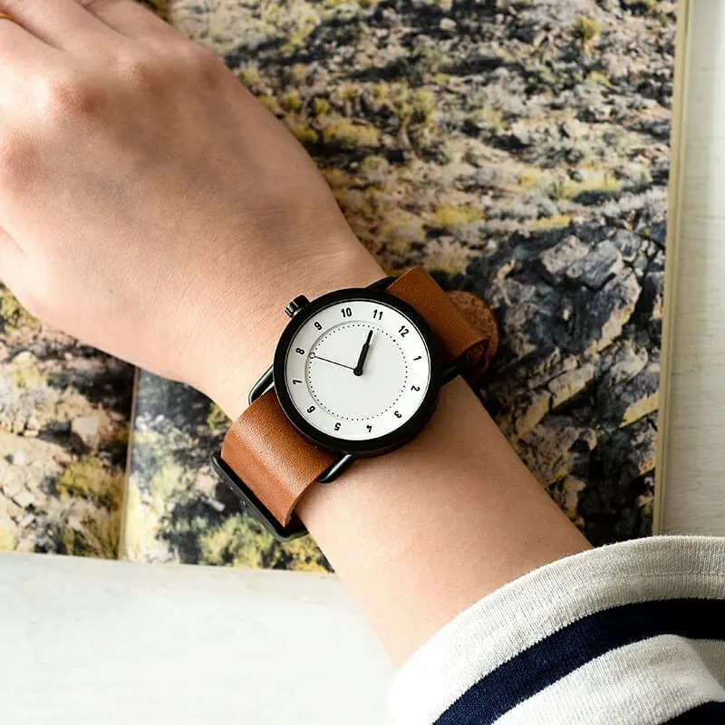 TID No.1 White Dial / Tan Leather Strap / Black Buckle