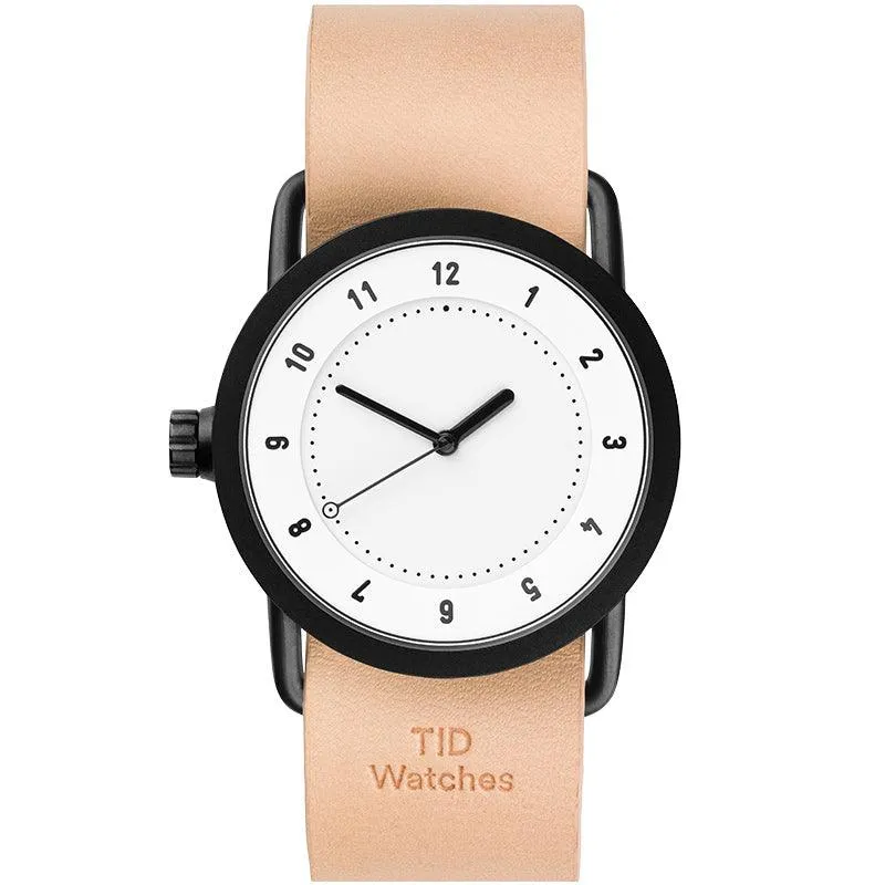 TID No.1 White Dial / Tan Leather Strap / Black Buckle