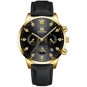 W135 Black Band Gold Techno Time Collection Quartz Watch
