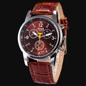 *W259 Brown Crocodile Band Quartz Watch