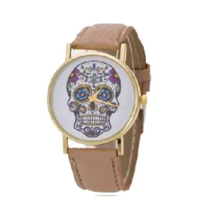  W275 Beige Band Sugar Skull Collection Quartz Watch